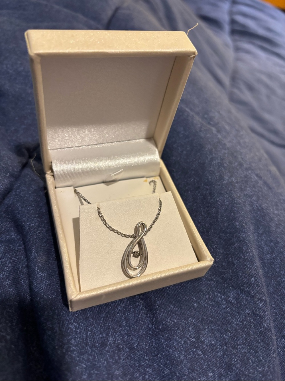Sterling Silver Infinity Teardrop Pendant Necklace - Silver